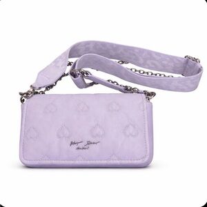 Betsey Johnson Lavender Heart Crossbody Bag Chain Strap Mini Purse Y2K Cute